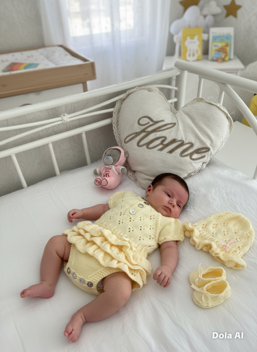 "Bouquet” Rah-Rah romper Knitting pattern for Reborn doll 16 -22” or 0-3 Mth Old Baby