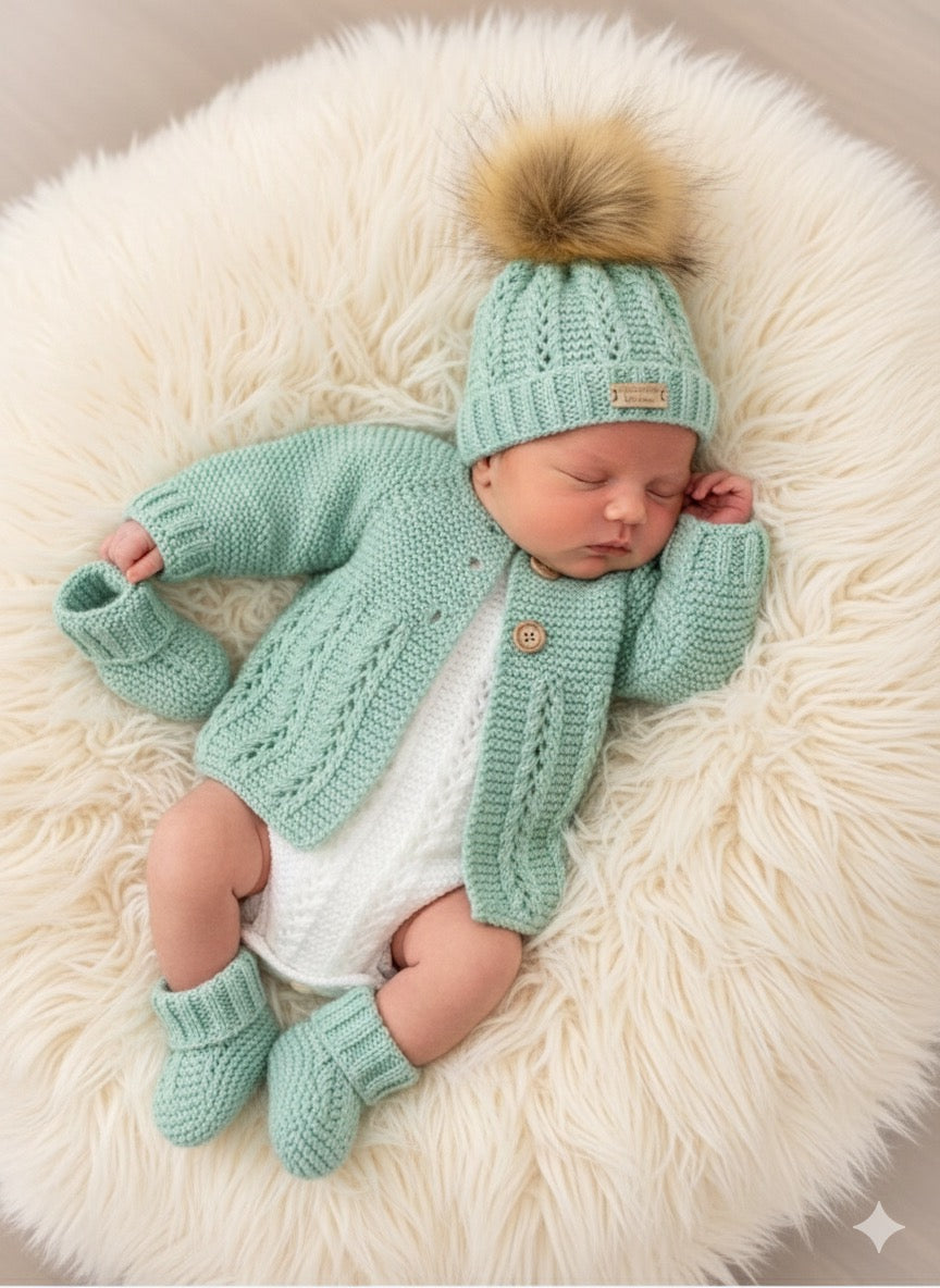 "Sugarplum” 4 piece set -NEW with 8 size options from premature to 24 Months