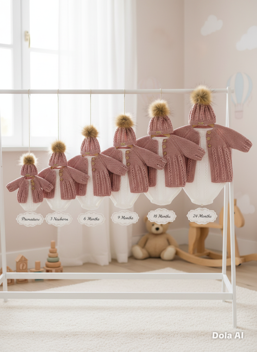 "Sugarplum” 4 piece set -NEW with 8 size options from premature to 24 Months