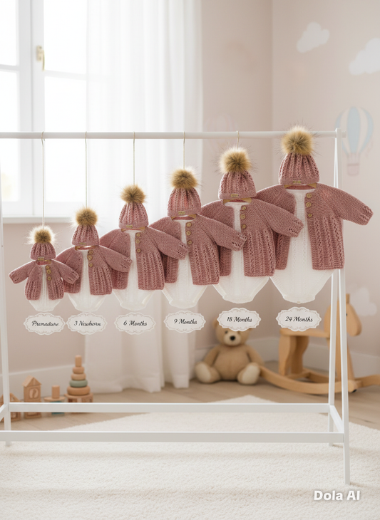 "Sugarplum” 4 piece set -NEW with 8 size options from premature to 24 Months