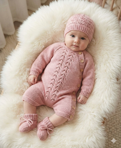"Peanut" Romper knitting pattern for reborn doll 16-22" or 0-3 Month old baby