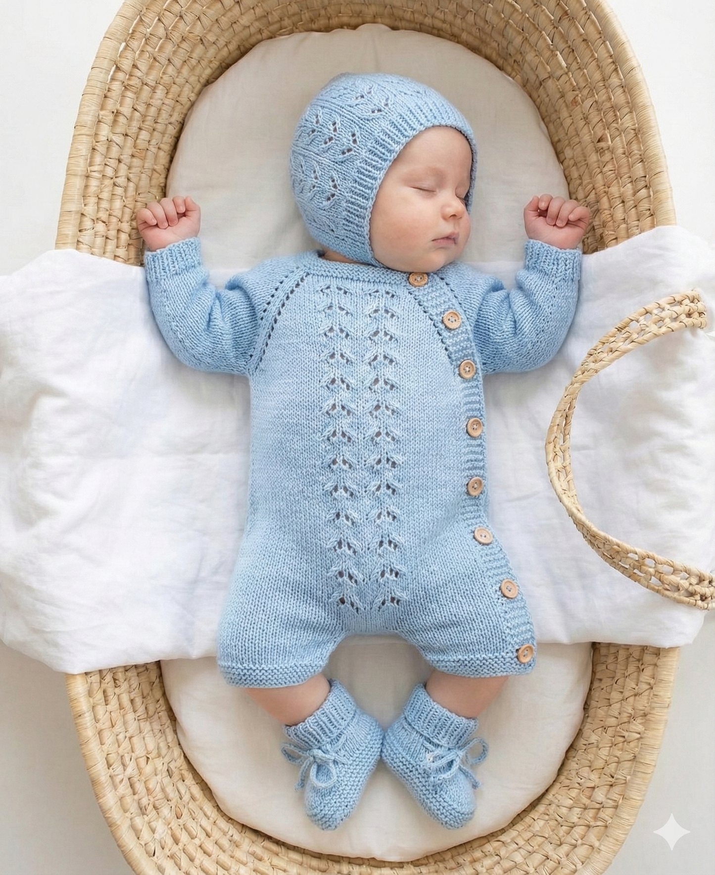 "Peanut" Romper knitting pattern for reborn doll 16-22" or 0-3 Month old baby
