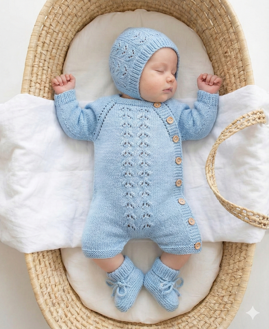 "Peanut" Romper knitting pattern for reborn doll 16-22" or 0-3 Month old baby