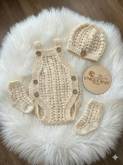 "Autumn” Romper Knitting pattern for Reborn doll 16 -22” or 0-3 Month Old Baby