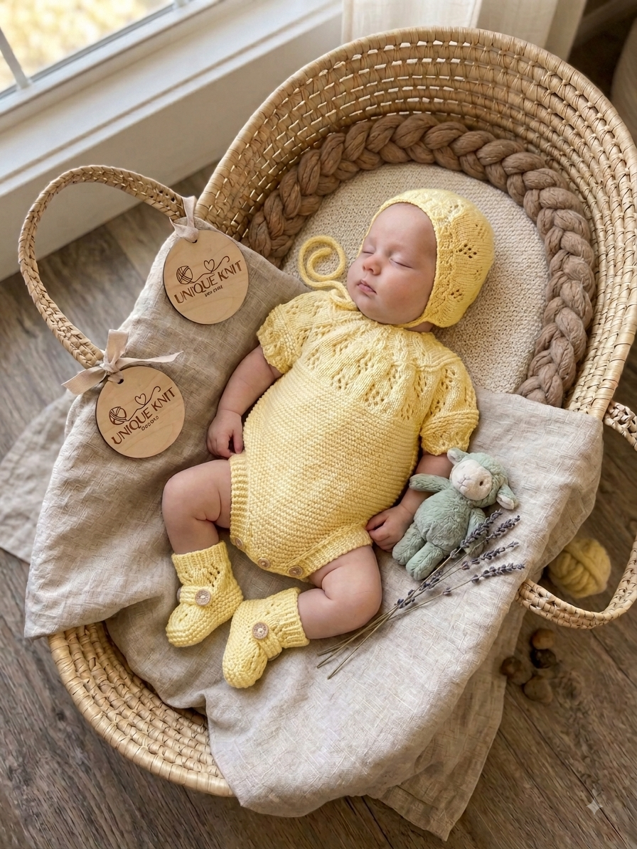 "Luna” 3 Piece Knitting pattern set for Reborn doll 16-22” or 0-3 Month Old Baby