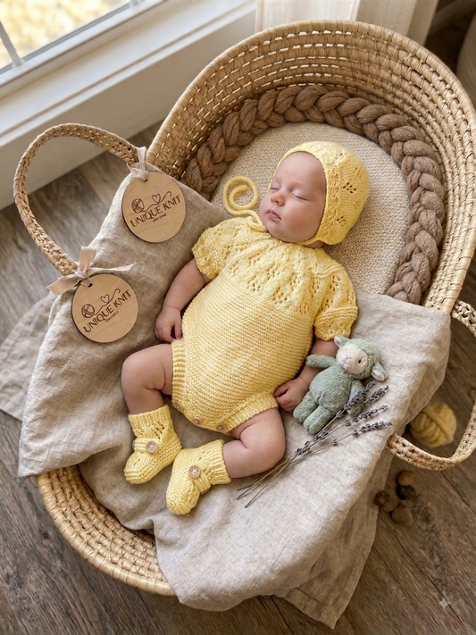 "Luna” 3 Piece Knitting pattern set for Reborn doll 16-22” or 0-3 Month Old Baby