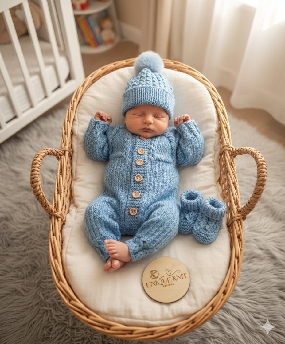 "Primrose” Romper Knitting pattern for Reborn doll 16 -22” or 0-3 Mth Old Baby