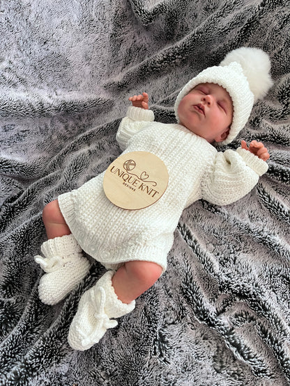 "Snuggles” 3 piece Knitting pattern set for Reborn doll 19 -24” or 0-6 Month Old Baby