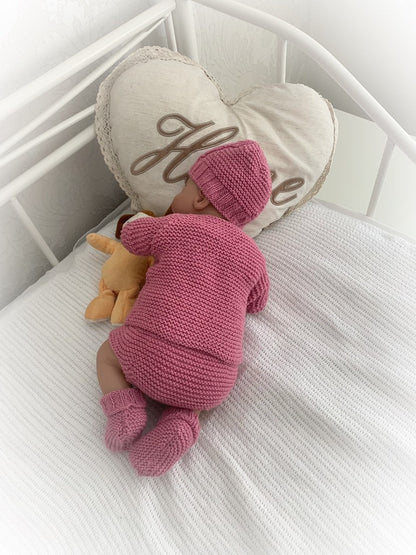 "Orchid ” Set Knitting pattern for Reborn doll 16 -22” or 0-3 Mth Old Baby