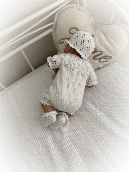 "Snowdrop ” Romper Knitting pattern for Reborn doll 16 -22” or 0-3 Mth Old Baby