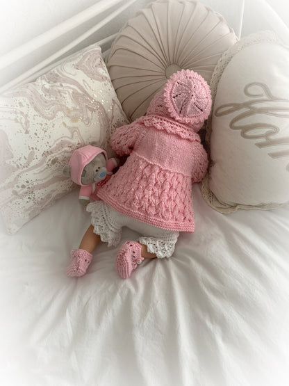 "Flower” Cardigan & Bloomers Knitting pattern set for Reborn doll 16 -22” or 0-3 Mth Old Baby