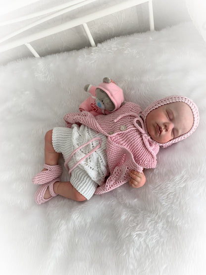 "Heather ” Sideways made Knitting pattern for Reborn doll 16 -22” or 0-3 Mth Old Baby
