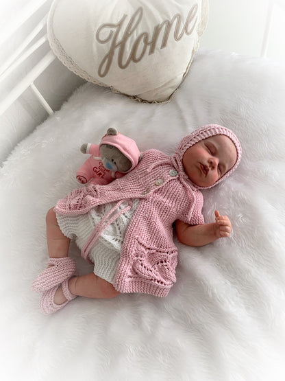 "Heather ” Sideways made Knitting pattern for Reborn doll 16 -22” or 0-3 Mth Old Baby
