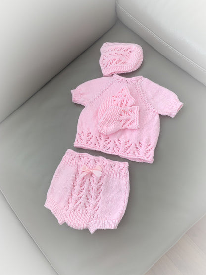 "Sparkle” 4-piece Knitting pattern set for Reborn doll 16 -22” or 0-3 Month Old Baby