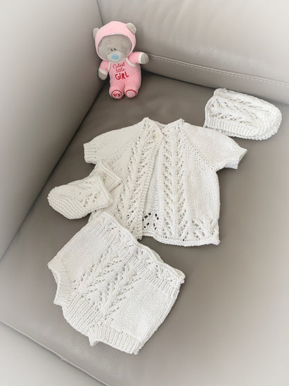 "Sparkle” 4-piece Knitting pattern set for Reborn doll 16 -22” or 0-3 Month Old Baby