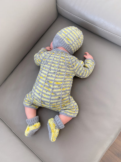 "Elijah” Romper set knitting pattern for reborn doll 16-22" or 0-3 month old baby