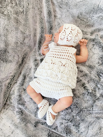 "Summer” 4 Piece Set Knitting pattern for Reborn doll 16-22” or 0-3 Month Old Baby