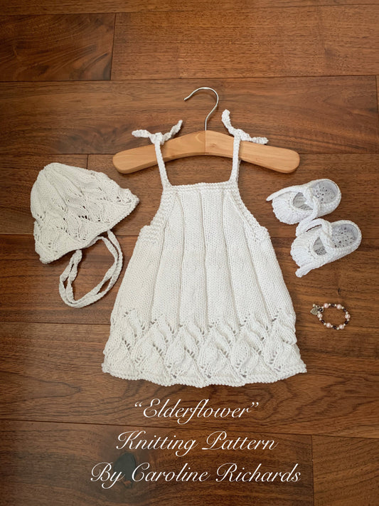 "Elderflower” Dress Knitting pattern for Reborn doll 16 -22” or 0-3 Month Old Baby