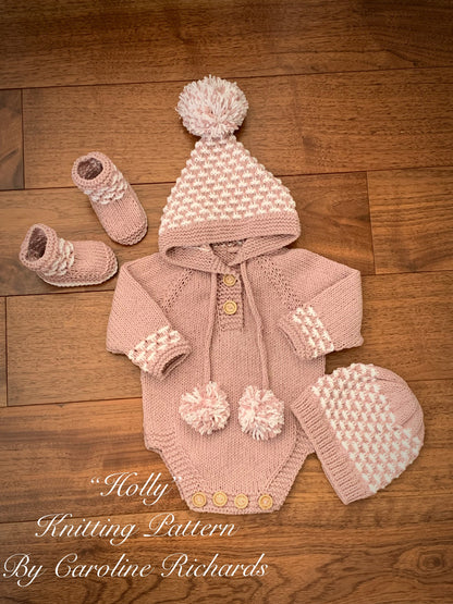 "Holly” Romper Knitting pattern for Reborn doll 16 -22” or 0-3 Month Old Baby