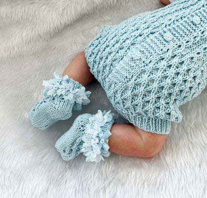 "Ruffle” Romper Knitting pattern for Reborn doll 16 -22” or 0-3 Month Old Baby