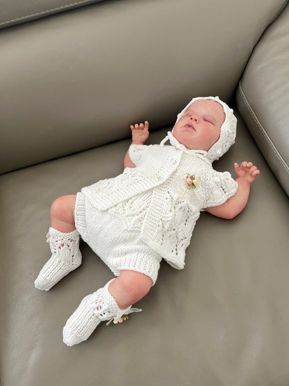 "Edith” 4 Piece Knitting pattern set for Reborn doll 16 -22” or 0-3 Month Old Baby