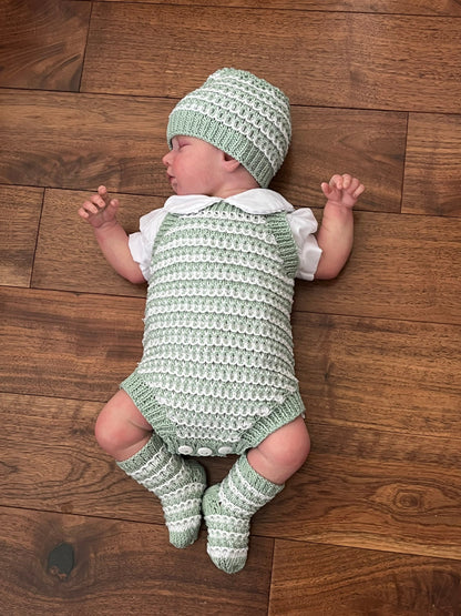 "Kiwi” Romper Knitting pattern set for Reborn doll 16 -22” or 0-3 Month Old Baby