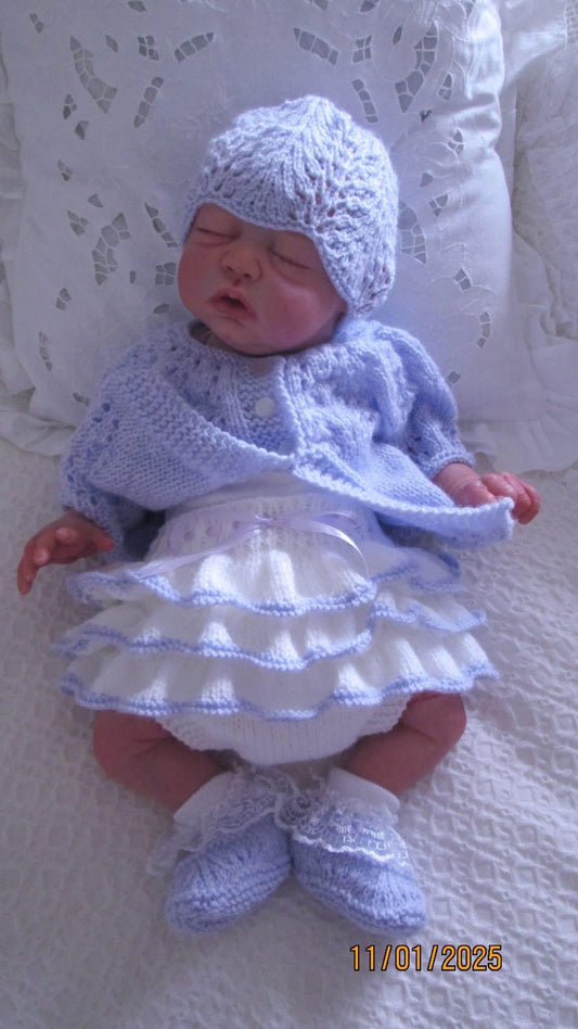 "Amber” cardigan Knitting pattern for Reborn doll 16 -22” or 0-3 Mth Old Baby