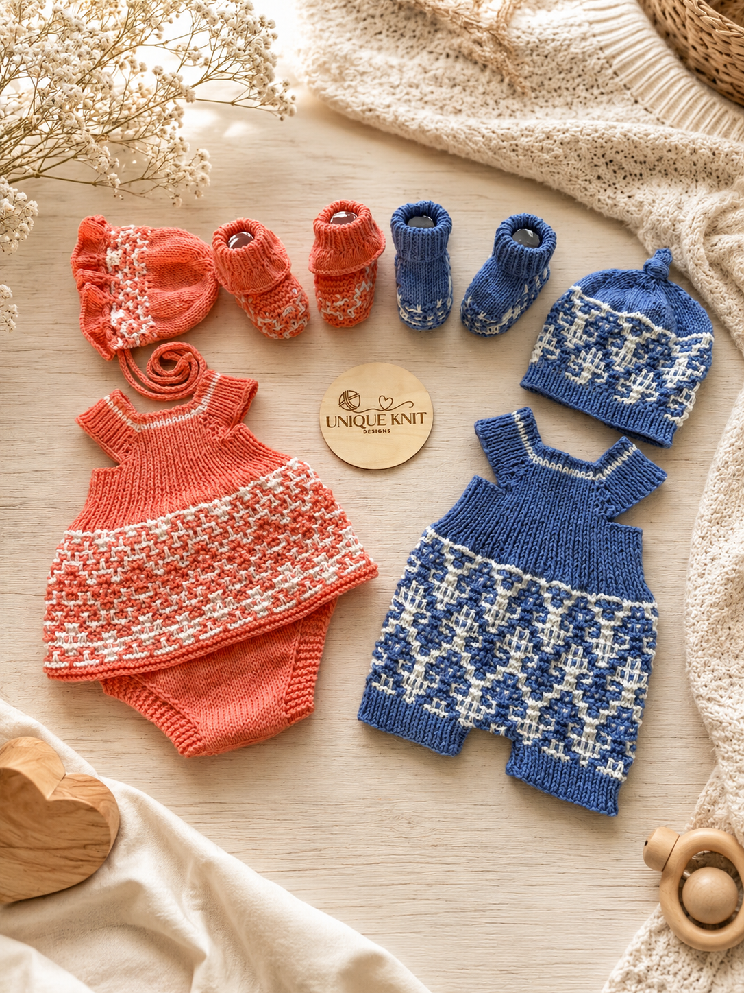"Willis & Wendy” Multi-piece Knitting pattern for Reborn doll 16 -22” or 0-3 Month Old Baby