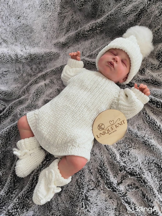 "Snuggles” 3 piece Knitting pattern set for Reborn doll 19 -24” or 0-6 Month Old Baby